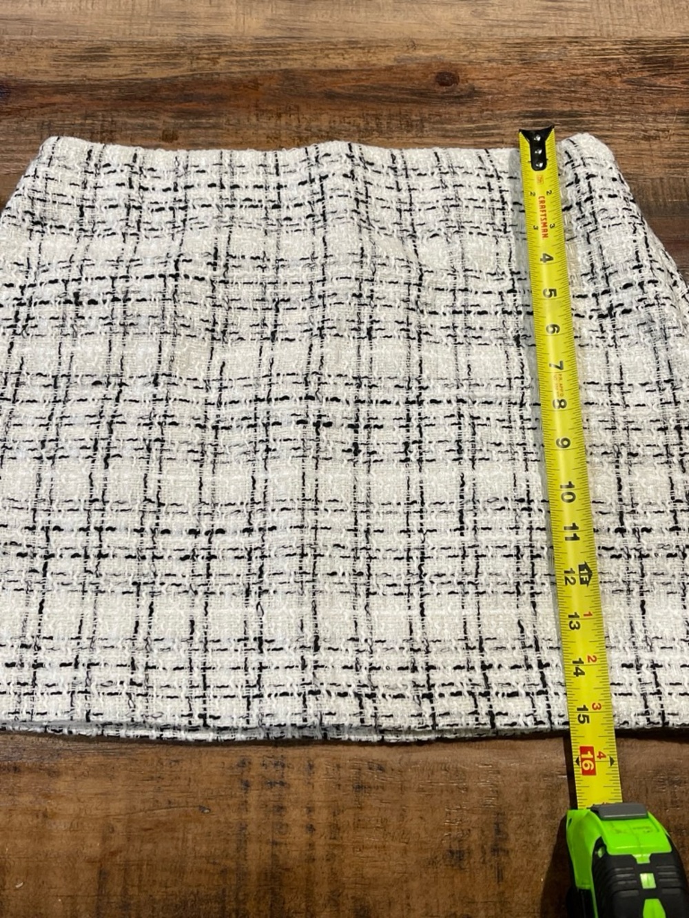 Classic Black & White Tweed Mini Skirt